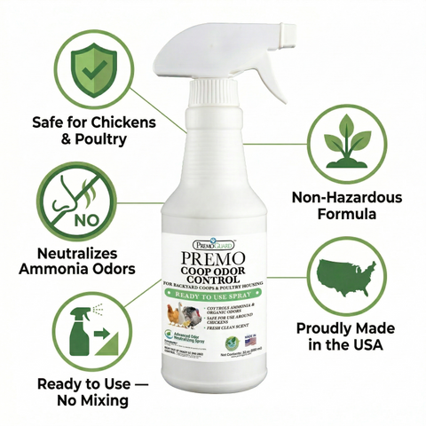 Chicken Coop Odor Control Spray | Neutralizes Ammonia Smell | Premo Guard