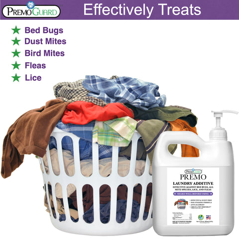 Bed Bug & Mite Killer Laundry Additive - 64 oz - All Natural Non-Toxic - By Premo Guard