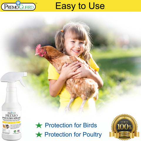 Poultry Spray 32 oz - Plant Based All Natural Non-Toxic - By Premo Guard